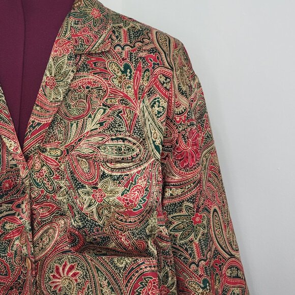 Victoria's Secret 90's Intimates Sleep Lounge Night Shirt Paisley Satin Size Sm - Picture 3 of 12